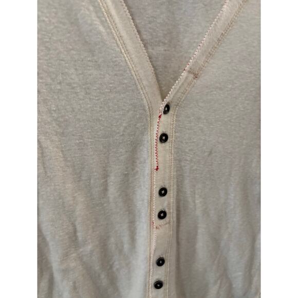 Free People We the Free Womens Button Up Top Medium Cream Boho Neutral - Picture 2 of 6